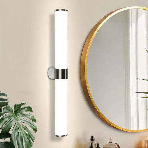 Lampe De Miroir De Salle De Bain Moderne 60cm En Chrome Avec Protection Ip44