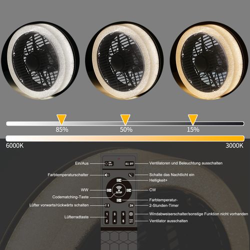 Ventilateur De Plafond Silencieux Avec Lumière Et Télécommande