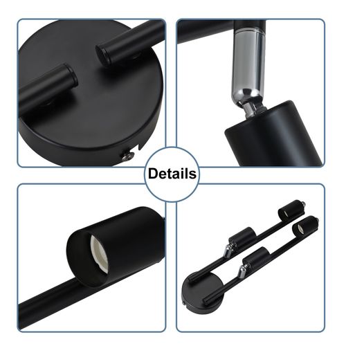 Plafonnier Moderne à 4 Flammes Gu10 Avec Spots Pivotants Pour Salon Et Chambre