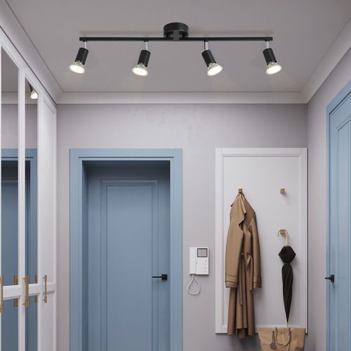 Plafonnier Moderne à 4 Flammes Gu10 Avec Spots Pivotants Pour Salon Et Chambre