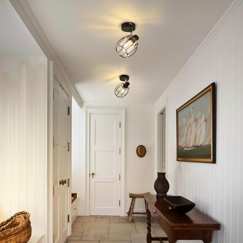 Spot Moderne Noir En Cristal E14 Pour Couloir - Design Vintage