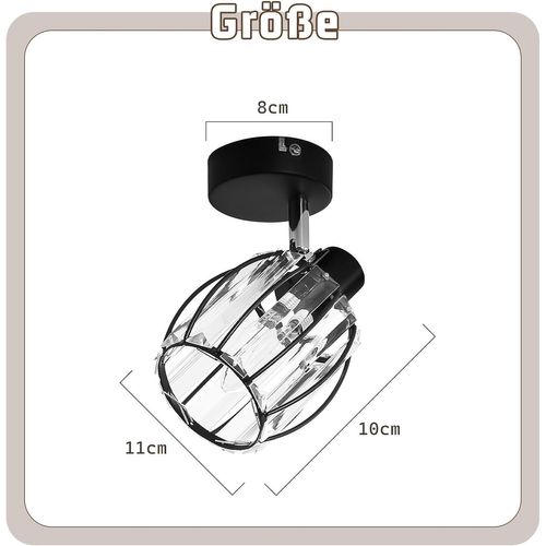 Spot Moderne Noir En Cristal E14 Pour Couloir - Design Vintage