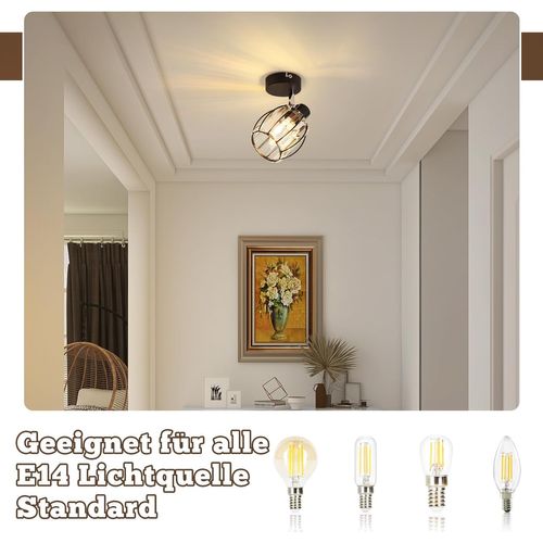 Spot Moderne Noir En Cristal E14 Pour Couloir - Design Vintage