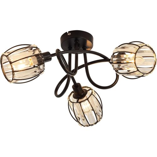 Spot Rétro 3 Flammes E14 En Cristal Pour Hôtel - Éclairage Élégant Noir