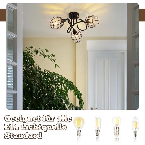 Spot Rétro 3 Flammes E14 En Cristal Pour Hôtel - Éclairage Élégant Noir