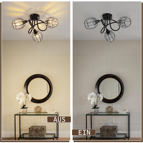 Spot Rétro 3 Flammes E14 En Cristal Pour Hôtel - Éclairage Élégant Noir