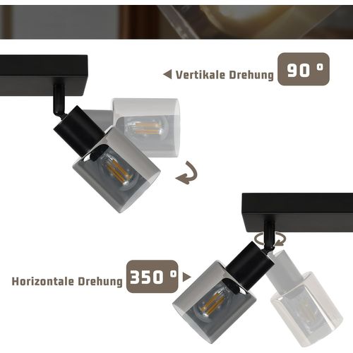 Lampe De Plafond Industrielle 3 Flammes Noir E14 Pour Salon Et Salle à Manger