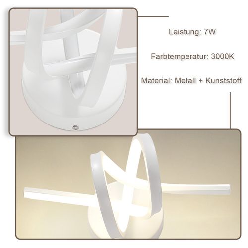 Applique Murale LED Moderne 7w Blanc 3000k Pour Escaliers Et Salons