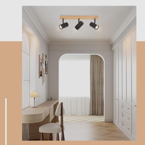 Spot De Plafond Moderne à 3 Flammes Gu10 - Lampe Orientable Noir Pour Intérieur