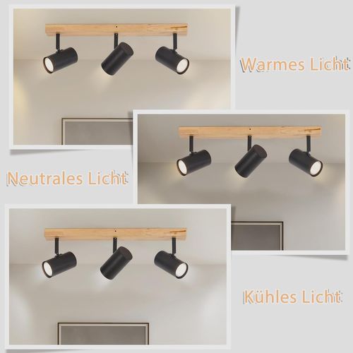 Spot De Plafond Moderne à 3 Flammes Gu10 - Lampe Orientable Noir Pour Intérieur