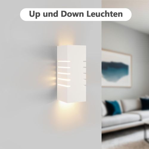 Applique Murale Intérieure Applique Up Down Blanc E14 Cage D'escalier Plâtre Pour Couloir