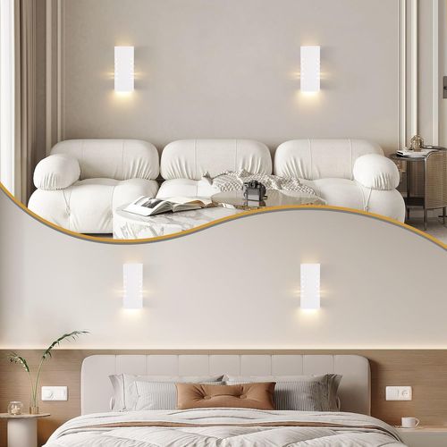 Applique Murale Intérieure Applique Up Down Blanc E14 Cage D'escalier Plâtre Pour Couloir