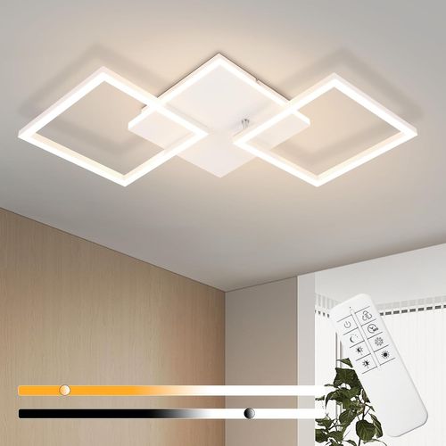 Plafonnier LED Moderne Blanc 3000-6500k Pour Salon, Cuisine Et Bureau