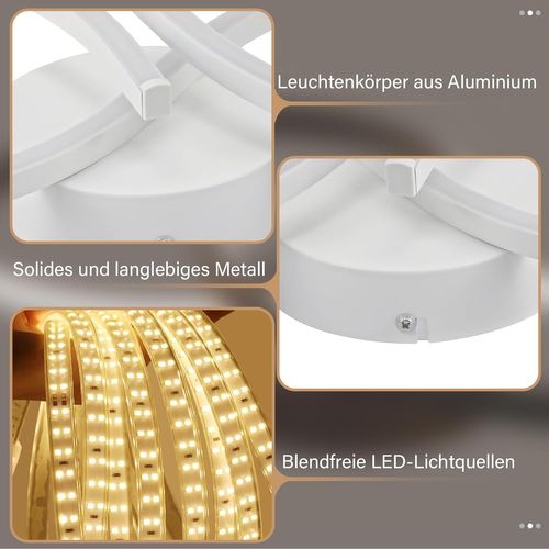Plafonnier LED Créatif En Métal Blanc - Applique Murale 24w 3000k Pour Salon Et Couloir