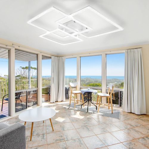 Plafonnier LED Design Carré Triple En Cristal - Lampe Intérieure 82w