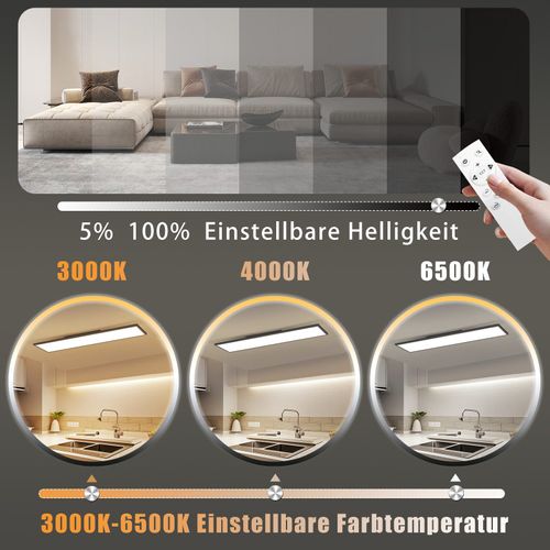 Plafonnier LED Dimmable Noir Avec Télécommande Pour Salon Et Bureau
