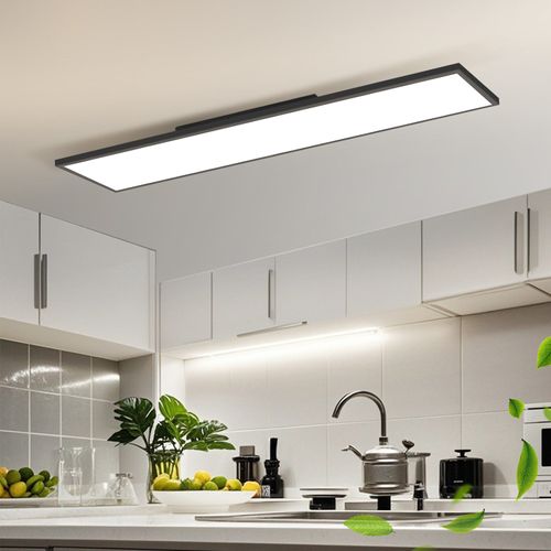 Plafonnier LED Dimmable Noir Avec Télécommande Pour Salon Et Bureau