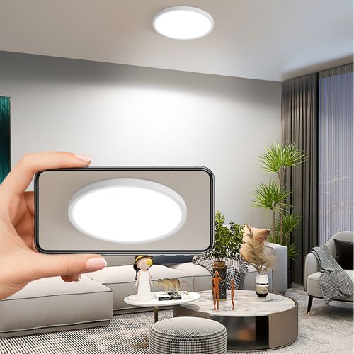 Plafonnier LED Blanc Whonzimmer 15w ∅18cm Pour Cuisine Et Couloir