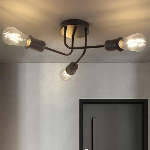 Plafonnier Vintage Noir E27 Pour Salon, Chambre Et Couloir