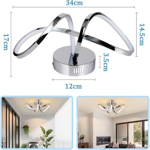 Plafonnier LED Moderne 12w - Lampe De Chambre Et Couloir, Température 3000k