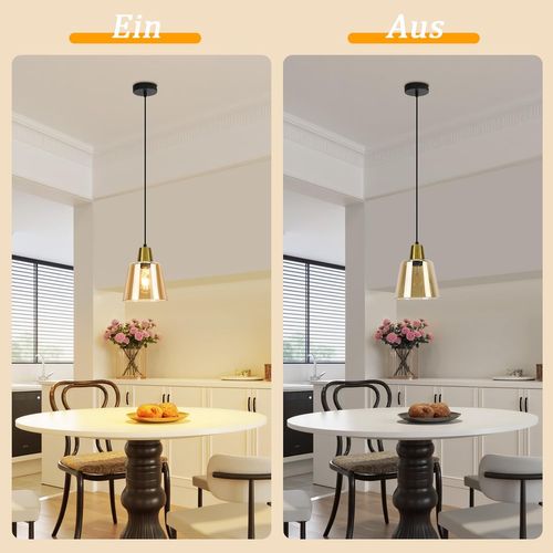 Suspension Éclairante E27 Transparent Pour Salle à Manger Ou Chambre D'hôtel