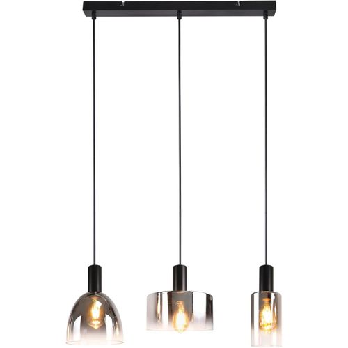 Suspension Salle à Manger 3 Flammes E27 Gris Fumée 180cm