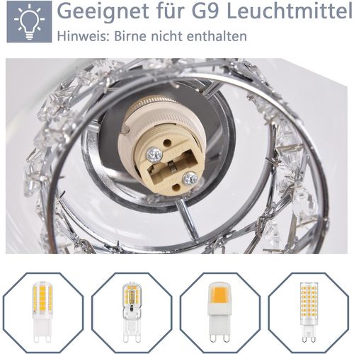 Suspension Salle à Manger 1 Flamme Table De Nuit G9 Cristal Verre Lampe à Suspendre Cage D'escalier