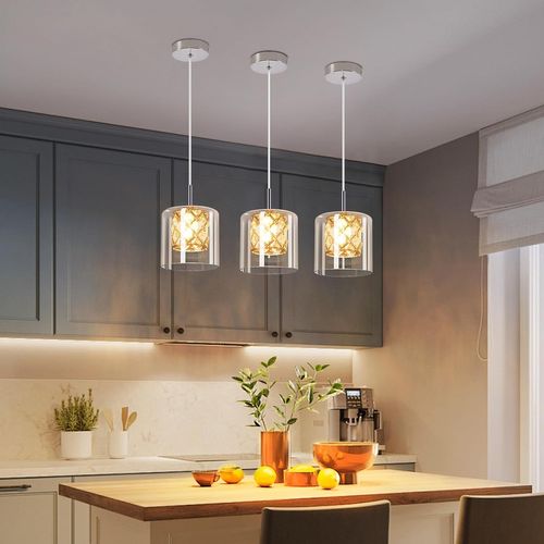 Suspension Salle à Manger 1 Flamme Table De Nuit G9 Cristal Verre Lampe à Suspendre Cage D'escalier