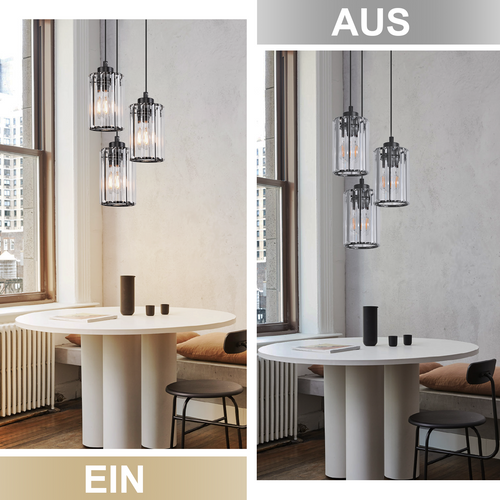 Suspension Métal 140cm Noir Pour Salle à Manger