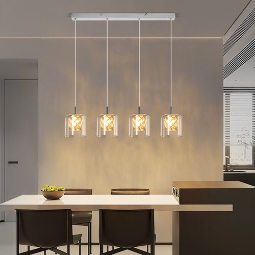 Lustre à 4 Lumières Vintage Suspension Moderne G9 Cuisine Salon Hôtel