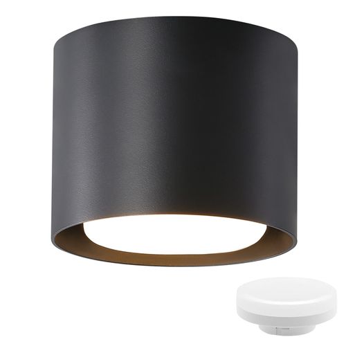 Spot De Plafond à LED Noir Gx53 Moderne Rond Plafonnier 5w Pour Chambre à Coucher