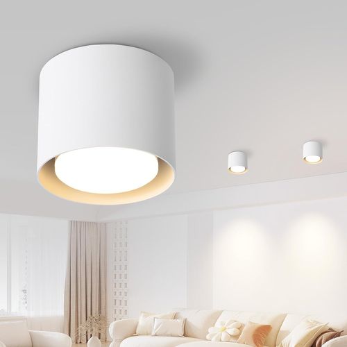 Plafonnier LED Blanc Gx53 Moderne Rond 5w Pour Chambre à Coucher