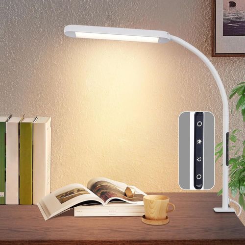 Lampe De Table LED à Intensité Variable - Lampe à Pince Éclairante 11w Pour Bureau Et Salon