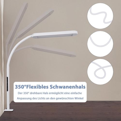 Lampe De Table LED à Intensité Variable - Lampe à Pince Éclairante 11w Pour Bureau Et Salon
