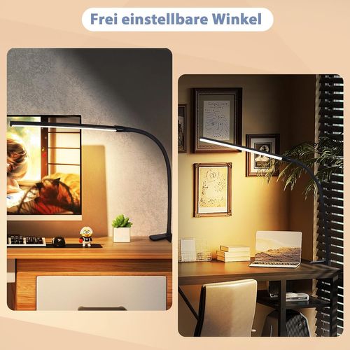 Lampe de bureau LED Noir 5w Dimmable - Pince Réglable Avec Fonction De Charge