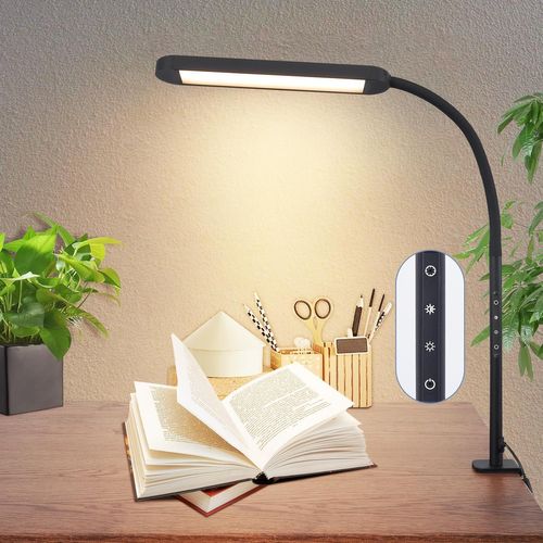 Lampe de bureau LED à Intensité Variable Avec Pince Et Fiche De 11w - Idéale Pour Bureau Et Salon