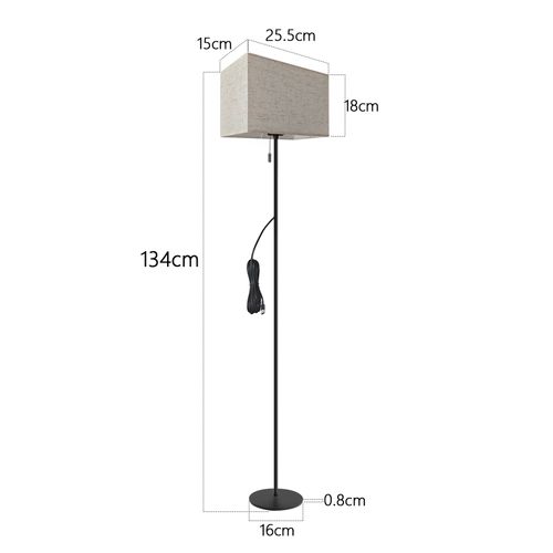 Lampadaire LED Rétro Avec Variateur Et Abat-jour En Tissu Pour Chambre à Coucher