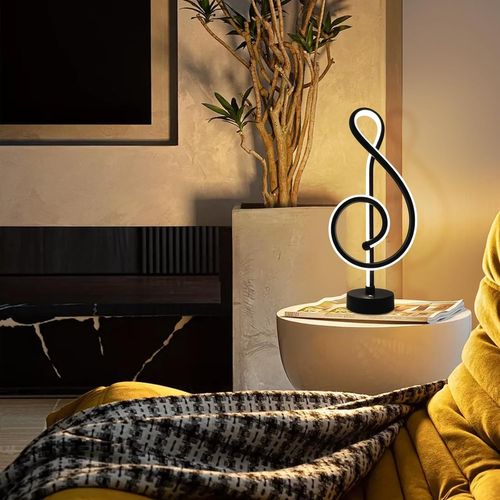 Lampe De Table LED Sans Fil Tactile Dimmable En Noir Pour Salon Et Chambre