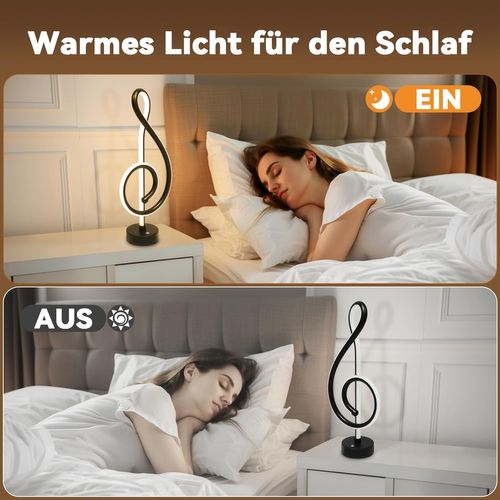 Lampe De Table LED Sans Fil Tactile Dimmable En Noir Pour Salon Et Chambre