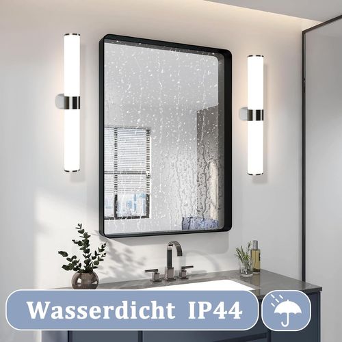 Lampe De Miroir De Salle De Bain Moderne 40cm En Chrome Avec Protection Ip44