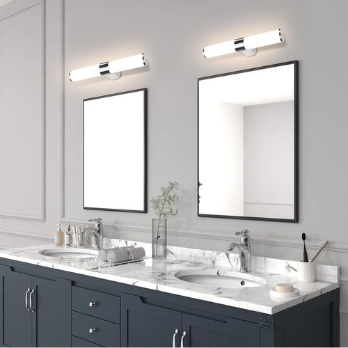 Lampe De Miroir De Salle De Bain Moderne 40cm En Chrome Avec Protection Ip44