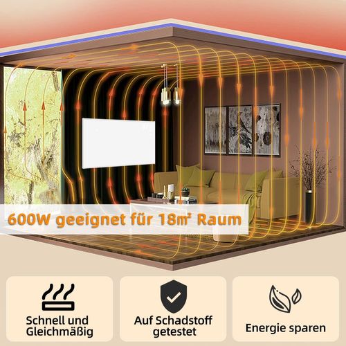 Chauffage Infrarouge 600W Mural Avec Télécommande - Économie D'énergie Pour Chambres Et Hôtels