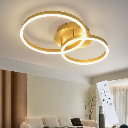 Plafonnier LED Dimmable 90w De Style Vintage Avec Télécommande - 98cm