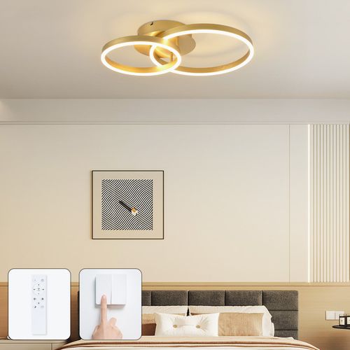 Plafonnier LED Dimmable 90w De Style Vintage Avec Télécommande - 98cm