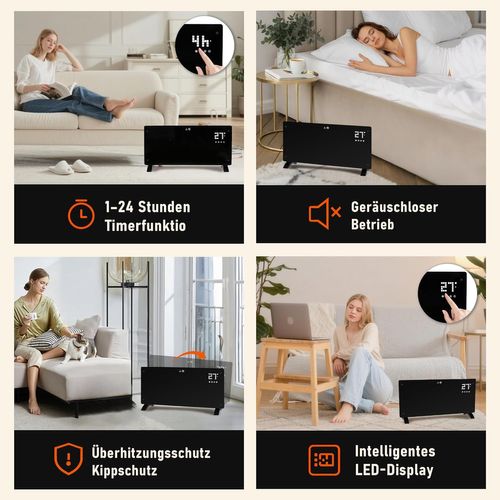 Chauffage électrique  2000w Radiateur Autonome Avec Télécommande Pour Chambres à Coucher