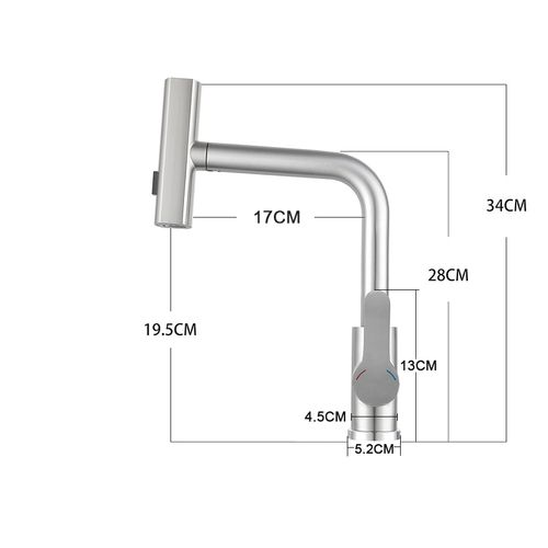 Robinet De Cuisine Extensible En Inox Avec Douchette 360° Et 2 Jets