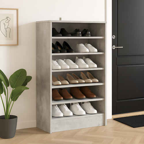 Armoire à Chaussures Gris Béton 60x35x92 Cm Bois D’ingénierie