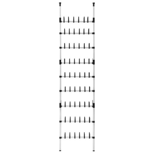 Étagère à Chaussures Télescopique Avec Barres Aluminium Argenté