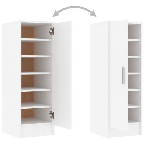 Armoire à Chaussures Blanc 32x35x92 Cm Aggloméré