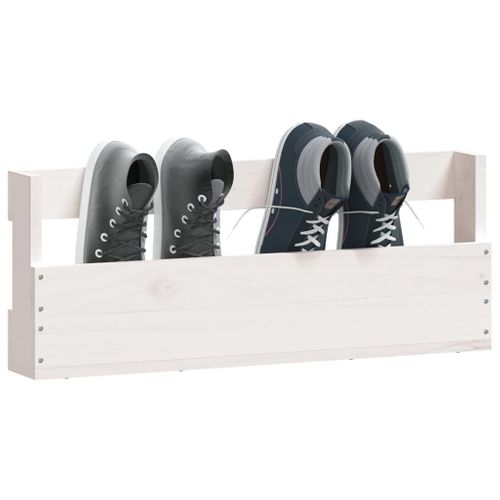 Étagères à Chaussures Murales 2 Pièces Blanc 59x9x23 Cm Pin Massif